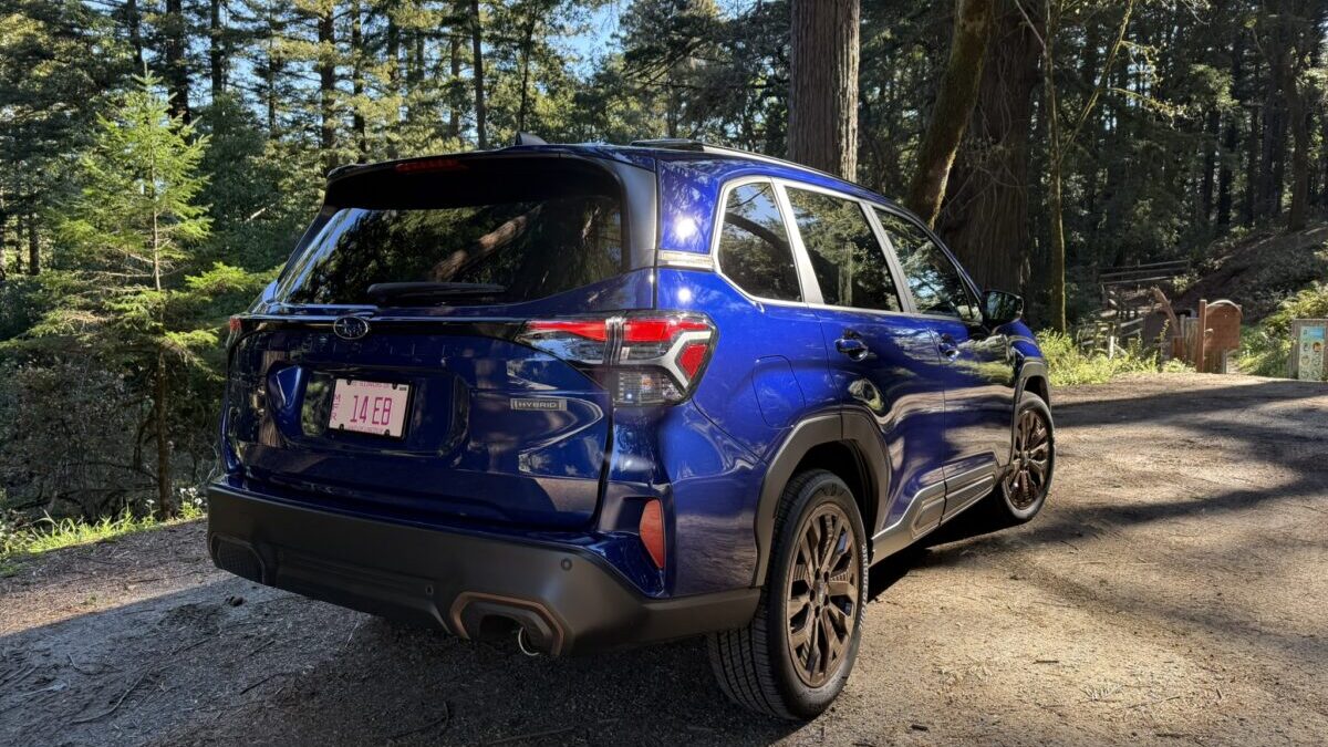 The Rear End Of The Subaru Forester Hybrid
