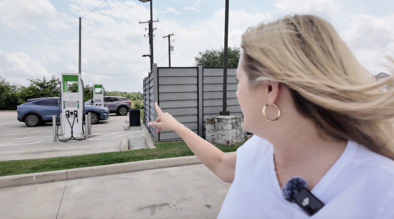 I Took a Solo Road Trip in the Mustang Mach-E Using Public EV Chargers. This is How It Went 8 The Fence That Obscured The Chargers At Electrify America On I-10