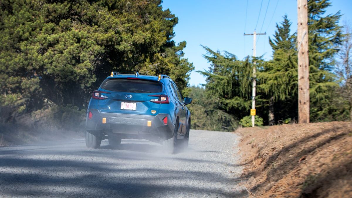 The 2024 Subaru Crosstrek Wilderness on a gravel road