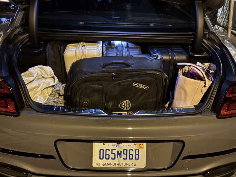 All our luggage fit, and we still had room for more in the Bentley Flying Spur