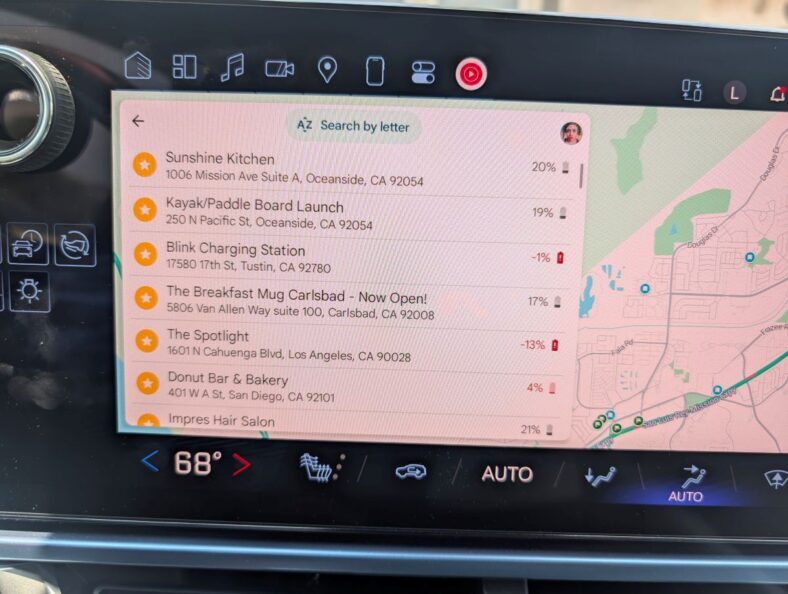 The center screen of the Equinox EV, which is a google based system