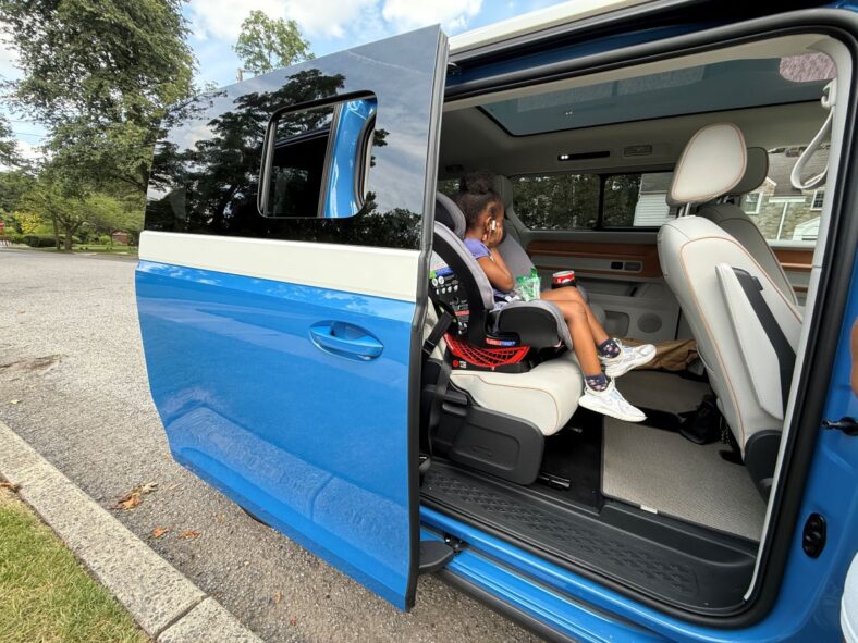 My Daughter Sitting In The Back Seat Of The 2025 Vw Id. Buzz