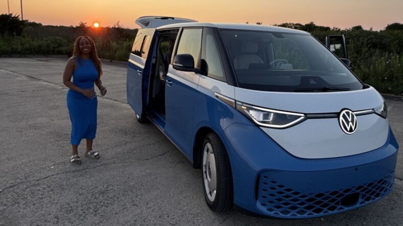 Kim Smith Standing Next To The 2025 Vw Id. Buzz First Edition