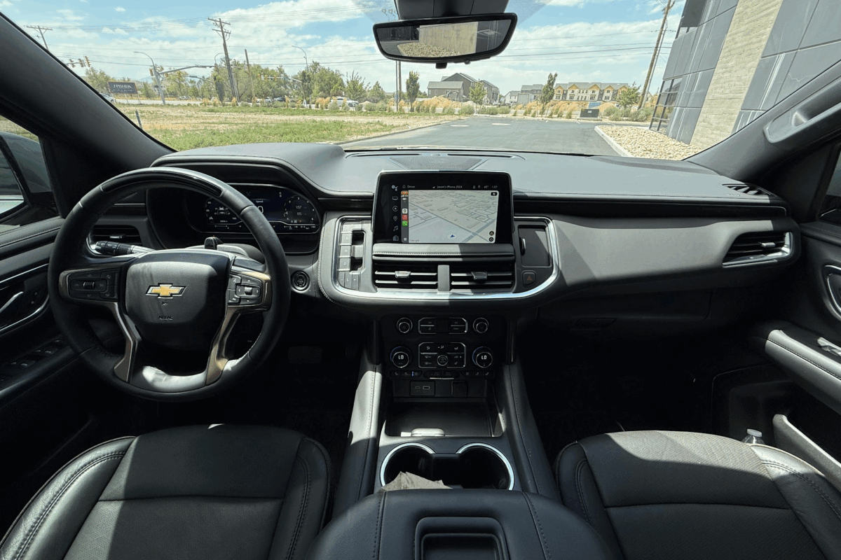 The Front Dashboard Of The 2024 Chevry Suburban High Country