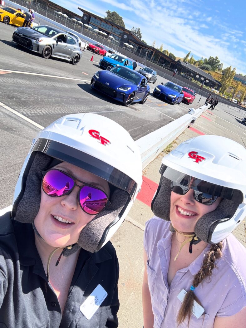 I'm Not Too Old, Or Too "Mom," To Have Fun Driving the Toyota GR Corolla 5 Natalie Merola (Left) And Kristen Brown Set For A Day Of Track Testing The Toyota Gr Corolla