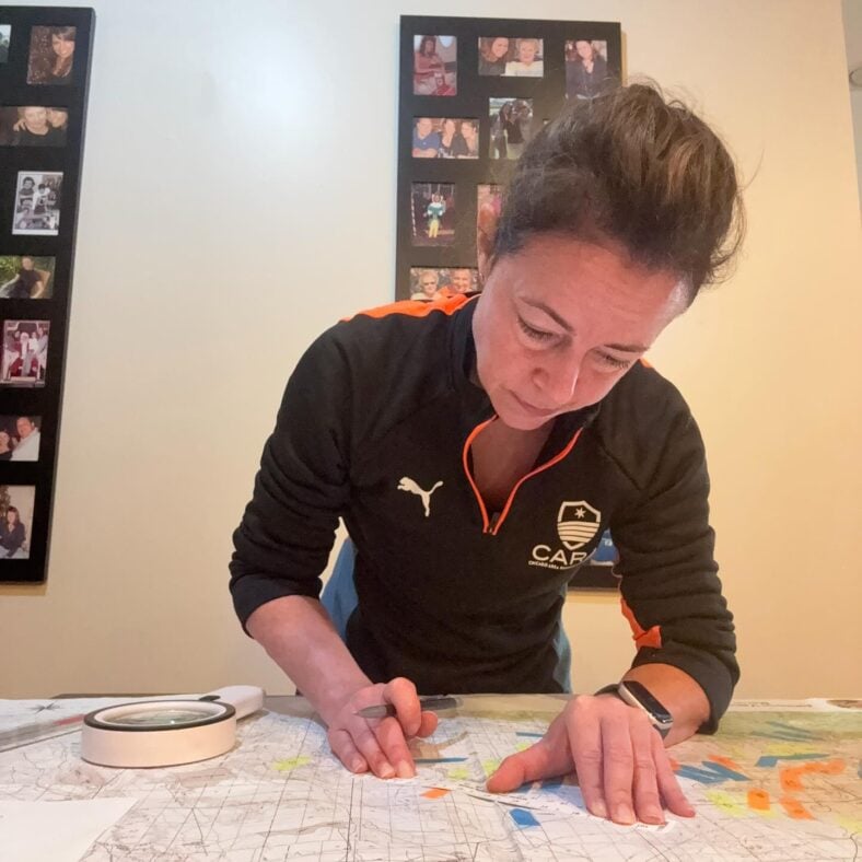 Jill Ciminillo Marking Up A Map For This Year'S Rebelle Rally