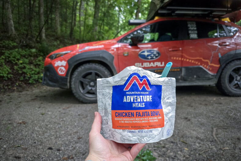 How I Survived 29 Days and 7,163 Miles of (Mostly) Dirt Roads In a Subaru Crosstrek—With My Husband 6 Eating A Nice Dinner Next To The Crosstrek