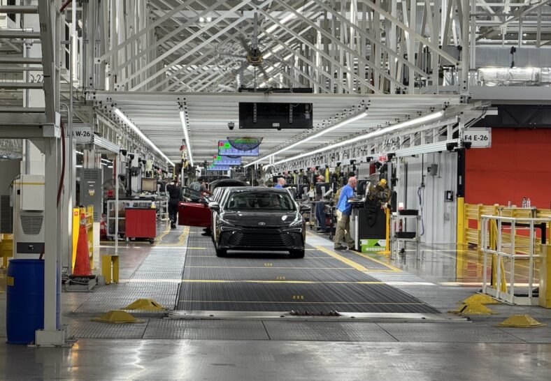Toyotas Rolling Off The Line Just Before Final Checks At The Toyota Georgetown Assembly Plant
