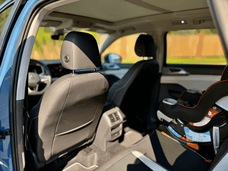 The Rear Seat In The Vw Taos Features Air Vents, A Must Have For Kids In Car Seats