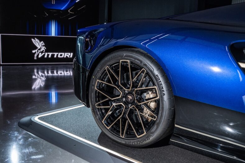 The Winged Horse Logo Is Seen On The Vittori Turbino'S Front Grille And On Its Wheels