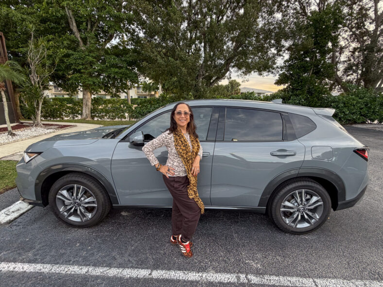 My Mom Standing Next To Her New Acura Adx, Which She Was Inspired To Buy Because Of Our Reviews