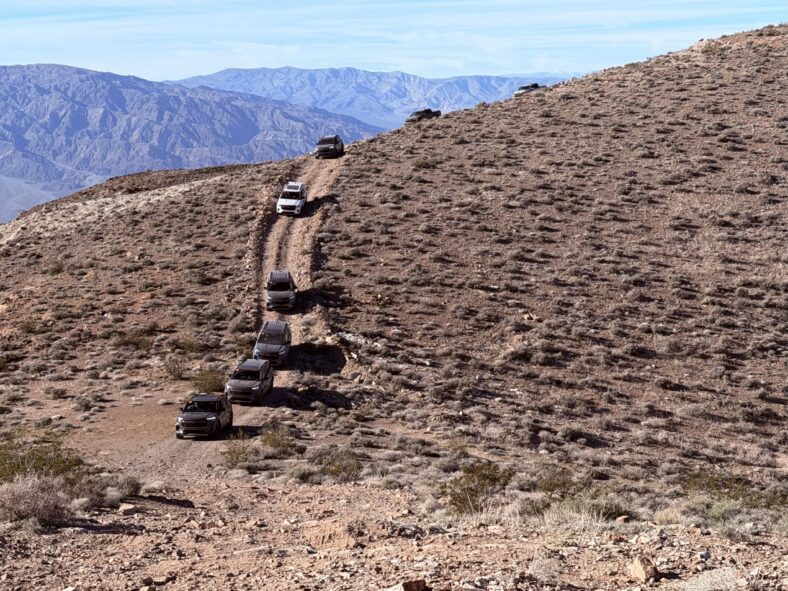 A Group Of 2026 Ford Explorer Tremor Suvs Off-Roading In Death Valley