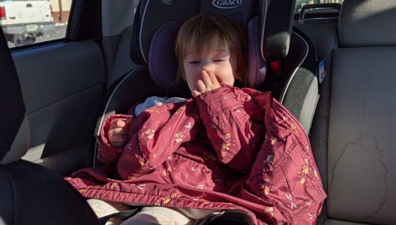 My Daughter Wearing Her Jacket Backwards To Keep Her Warm While Her Restraints Are Tight