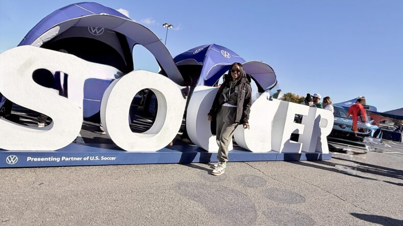 Kim S Standing In Front Of The Vw Activation At The Soccer Event In Connecticut