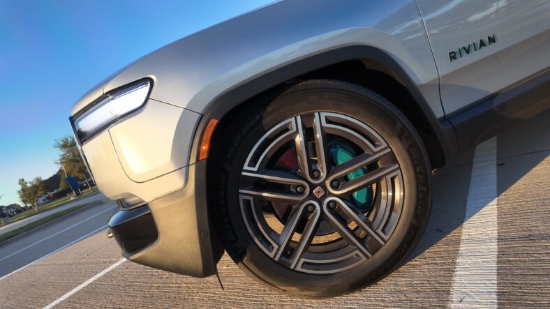 The Nacs Charging Port On The Rivian R1T Quad Motor Is Right Behind The Left Headlight, Making It Easy To Charge