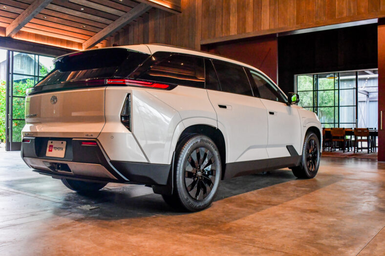 The Rear Quarter End Of The 2027 Toyota Highlander Ev