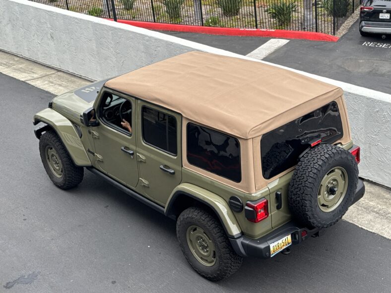 The 2025 Jeep Wrangler 4xe Was Made to Off-Road, But It's a Perfect Fit For Beach Life 3 A Top Down View Of The 2025 Jeep Wrangler 4Xe Willys