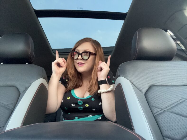 Natalie Sitting In The Second Row Of The 2025 Vw Atlas Peak Edition