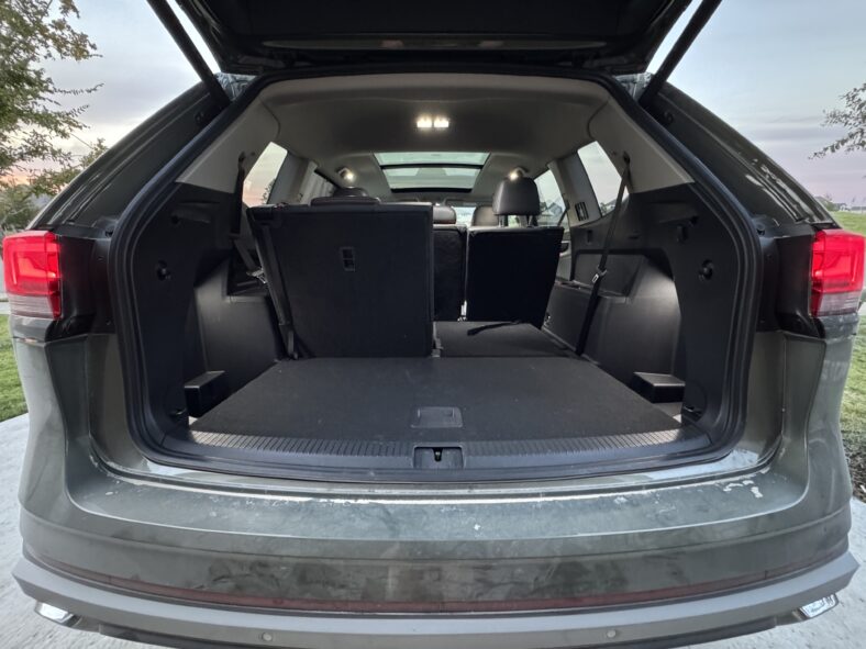 The Cargo Space Behind The Third Tow In The 2025 Vw Atlas Peak Edition