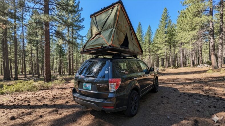 5 Things to Keep in Mind Before Putting a Rooftop Tent on Your Car 8 My Subaru Forester With A Rooftop Tent Open
