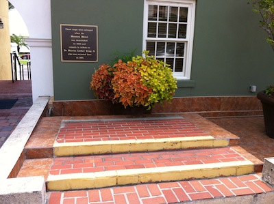 A Plaque Commonages The Steps Where Martin Luther King, Jr. Was Arrested In St. Augustine, Fl