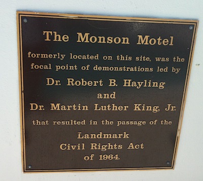 Closeup Of The Plaque At The Monson Motel, Now The Hilton St. Augustine Bayfront